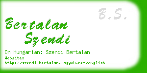 bertalan szendi business card